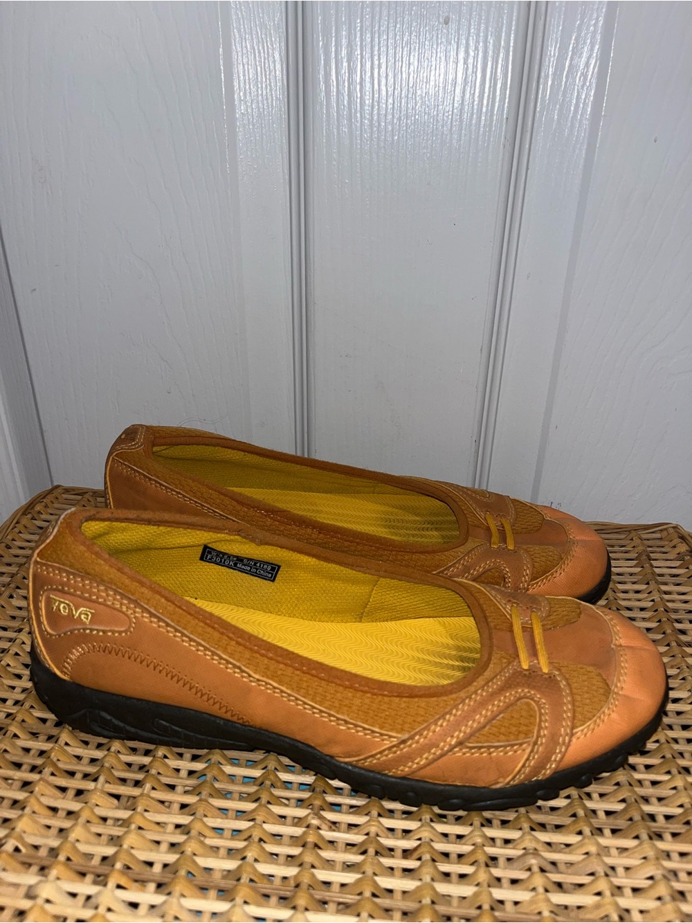 TEVA Alana sporty ballet flats in pumpkin orange